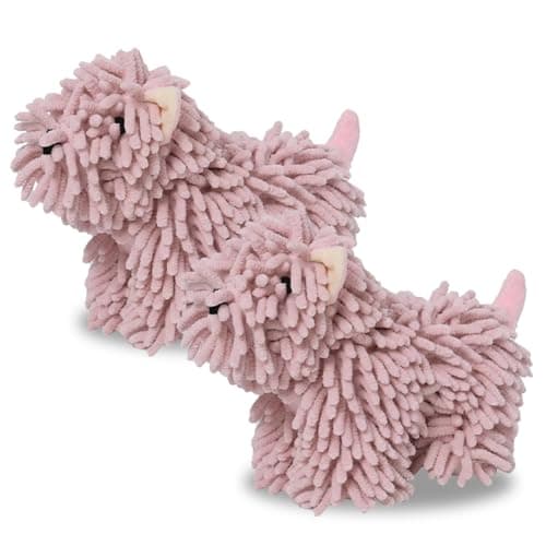 Cute Dog Chenille Hand Towel, 3D Puppy Hangable Fuzzy Ball Hand Towel Microfiber Super Soft Absorbent Bathroom & Kitchen Towels with Hanging Loop, Can Be Placed on the Sink Countertop (Pink+Pink) - Image 1