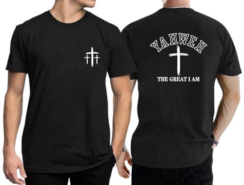 Christian Shirts for Men Faith Jesus Religious Vintage Graphic Tshirts Funny Bible Verse Gifts Top Black-c - Image 1