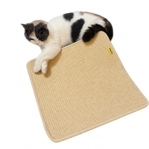 CATPAK Cat Scratcher Mat, 17.2" Natural Sisal Floor & Wall Pad with Tapes
