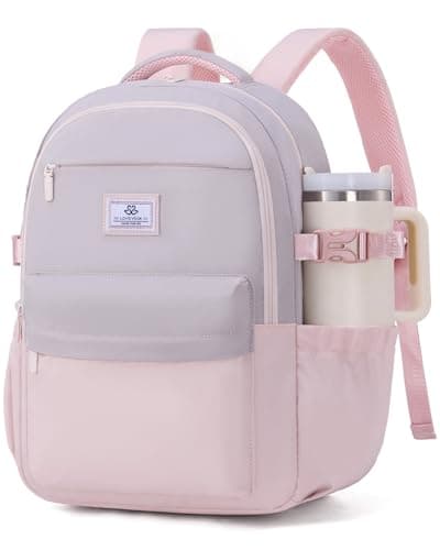 LOVEVOOK Laptop Backpack for Women Teens, 15.6" Computer Bag with 40oz Tumbler Buckle, College School Backpack,14 Pockets