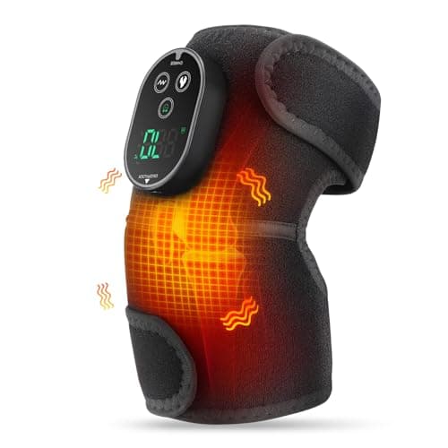 Cordless Heated Knee Massager with Vibration, FSA Eligible HSA, Heated Knee Brace Wrap Heating Shoulder Brace Support Wrap for Knee Elbow, Heating Pad with 6 Heating Levels, 3 Massage Modes&Timer - Image 1