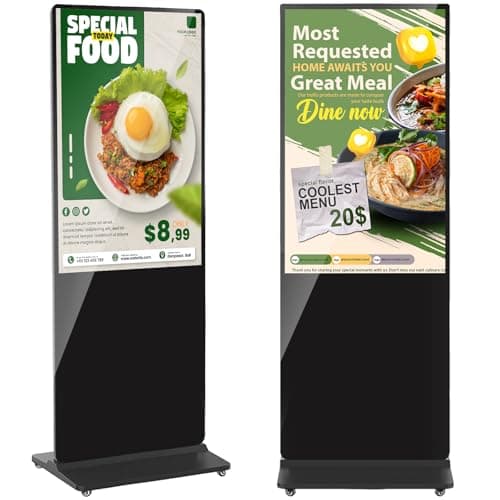 YCKJNB 49 inch 4K Indoor Digital Signage LCD Screen IPS Floor Standing Digital Kiosks Interactive Displays with WiFi HDMI/USB Input Auto AD Player, Android OS Black