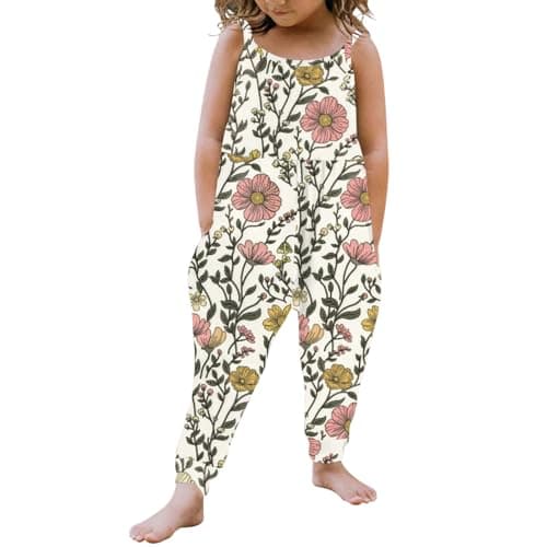 Kislio Toddler Baby Girls Jumpsuit One Piece Mermaid Romper Sleeveless Strap Summer Outfits Pockets Clothes 1-6 Years - Image 1