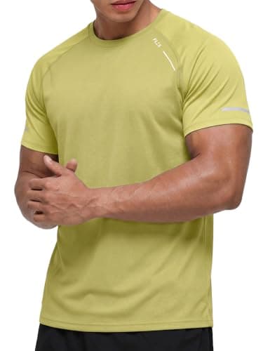 Comdecevis Mens Athletic Shirts Fitness Clothing Running Shirts Short Sleeve Performance Tee for Gym Tennis S(32) Sage Green - Image 1