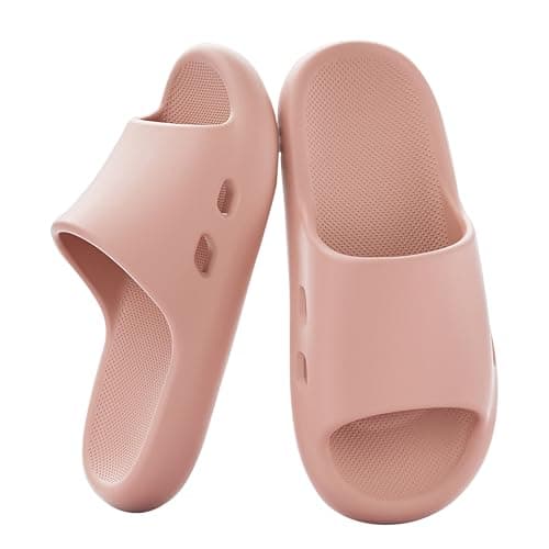 HUILONGJIA Cloud Slide Sandals for Women | Soft Comfy Woman Pillow House Slippers Non-slip Shower shoes Bath Pool Indoor Outdoor Use, Pink Size 7-8 - Image 1