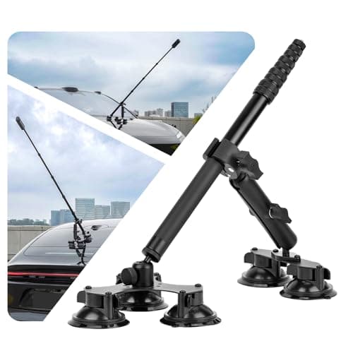 BRDRC Suction Cup Car Mount for Insta 360 X5 X4, Window Windshield Mount Kit with 1.5M Extension Pole Selfie Stick for Insta360 X5 X4 X3 X2 X ONE RS R Go 3S Ultra Ace Pro 2, for GoPro Accessories - Image 1