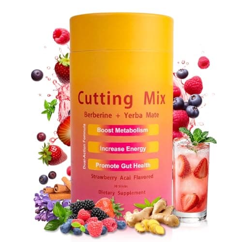 BOYAO Cutting Drink Mix | Metabolism & Daily Energy Support Supplement with 5-HTP, Yerba Mate & Berberine, Strawberry Acai Flavor, 30 Single-Serve Sticks - Image 1