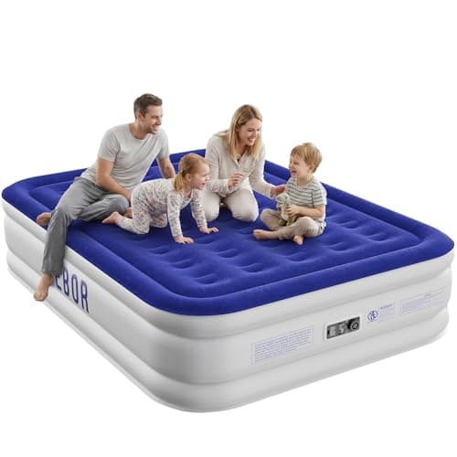 Sebor Air Mattress Queen with Built-in Pump 18", Comfortable Self-Inflating Air Mattress with High-Speed Pump, Durable Blow Up Mattress Queen with Storage Bag for Guests, Camping, Travel - Image 1