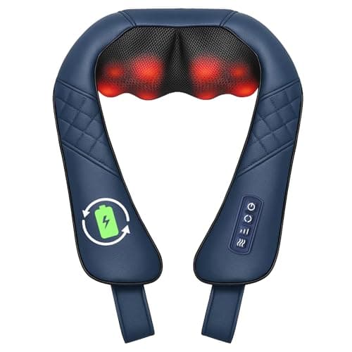 Beleduc Cordless Neck Massager for Pain Relief Deep Tissue, Shiatsu Neck Shoulder Massager with Heat, Portable Electric Massager for Shoulder, Back