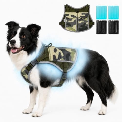 SAVIOR COOL Dog Cooling Vest Harness UV Reflective Medium Green