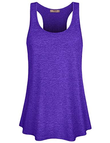 Beach Gym Clothes for Women,Junior Summer Cute Shirts Slim Fit Chic Fashion 2022 Sleeveless Tunic Tanks Loose Fitted Crew Neck Flattering Tops to Hide Belly Blue L - Image 1