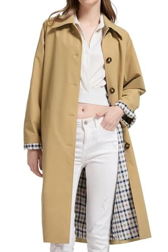 Orolay CHIIONE Waterproof Trench Coat Women Single Breasted Lightweight Rain Jacket with Deep Pockets for Spring - Image 1