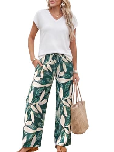 Casly Lamiit Women's 2 Piece Outfits Lounge Set Summer Spring Boho Two Piece Sets Tropical Beach Vacation Clothes Comfy Going Out Resort Wear Dark Green Floral 2XL - Image 1