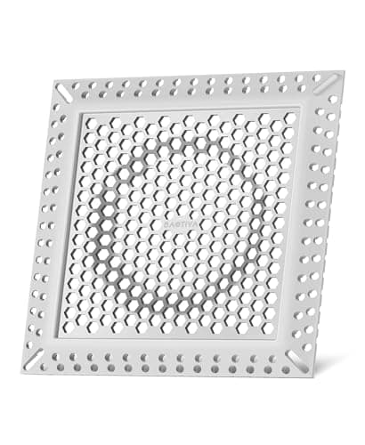 BAOTIYA Square Shower Drain Hair Catcher, Flat Shower Drain Hair Catcher, Anti-Clogging Fast Drainage, Anti-Slip & Stays in Place, Easy Clean Fits Bathroom Hair Catcher for Shower (Gray, 4 inch) - Image 1