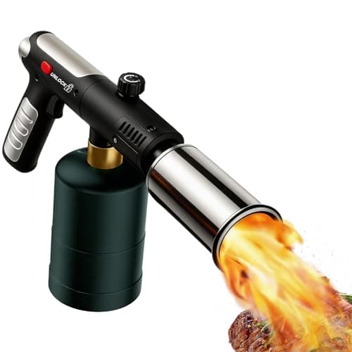 GESPERT Propane Torch Gun, Portable Flame Thrower, Searing Torch for Sous Vide, Handheld Flame Thrower for BBQ, Campfire Charcoal Soldering(Propane Tank Not Included) (Black) - Image 1