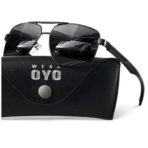 WEAROYO Polarized Sunglasses Men Womens Al-Mg Alloy Frame Spring Hinges Pilot Military Style UV400 Protection Driving - Image 1