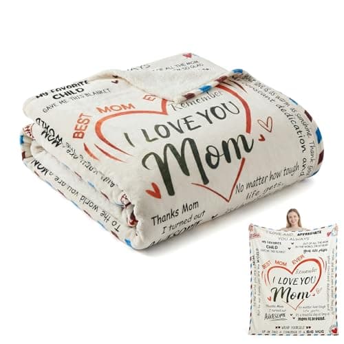 Mothers Day Gifts - Super Soft Throw Blanket, Throw Blankets for Mom, Mother's Day, Anniversary and Birthday Gifts for Mom from Daughter Son, Presents for Mommy (50x60) - Image 1