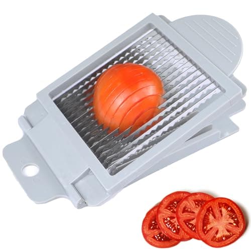 Tomato Slicer,Stainless Steel Tomato Cutter Dedicated Tomato Slicing Tool Portable and Easy Work for Hamburger Salad Tomato Slices - Image 1