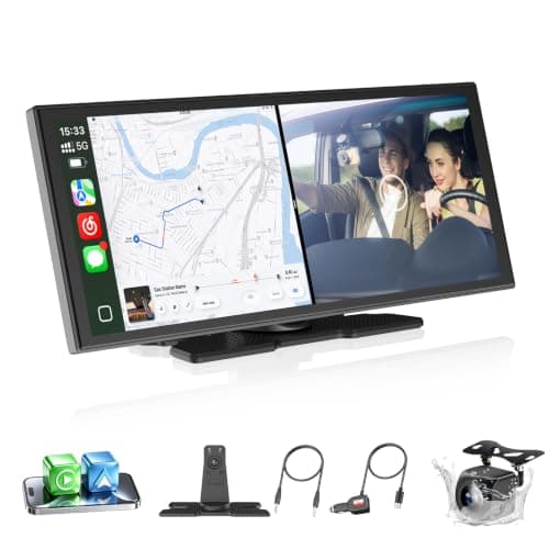 OTTOCAST OttoScreen AI 11.4" Wireless Carplay Screen for Car, Gemini AI Voice Control, Android Auto, Netflix YouTube Google Play, Dual WiFi Dual Bluetooth, 1080P Backup Camera, 8-Core Android 15
