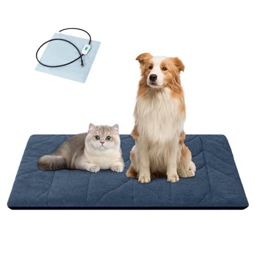 Vagascape Dog Bed, Waterproof Pet Bed with Removable Cover, Comfort Cat Dog Pad for All Seasons, Heating Navy Blue Rectangle Cat Mat with Nonskid Bottom(56"x40")