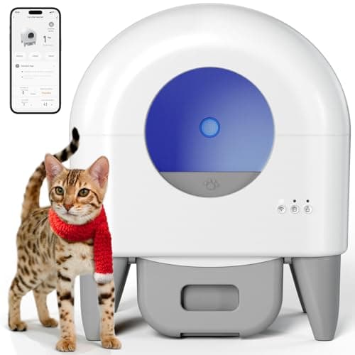 Fumoi Automatic Cat Litter Box Self Cleaning Litter Box Large Capacity for Multiple Cats, App Control with Safety Sensors, Removable Washable Liner,2 Rolls Garbage Bags,Grey - Image 1