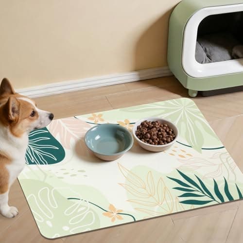 Topotdor Dog Food Mat for Floors,Absorbent Mat for Dog Food and Water Bowls,Quick Dry Cat Food Mat Pet Supplies,16"x24" - Image 1