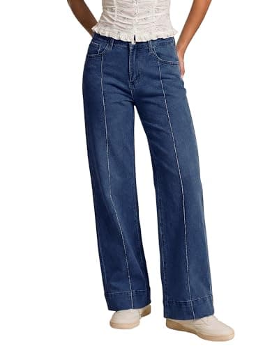luvamia Women's Straight Leg Jeans Womens Jeans Plus Size Womens Jeans Straight Leg Y2K Clothes Women Baggy Y2K Jeans Pantalones Vaqueros De Mujer Size X-Large Size 16 18 - Image 1