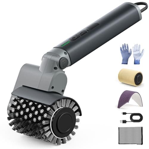 Electric Grill Brush for Outdoor Grill,150Mins Runtime BBQ Grill Cleaner with 3 Heads,3-Speed Control&Angle Adjust,Safe for Cast Iron/Stainless-Steel Grates,Ideal BBQ Gifts for Men/Dad