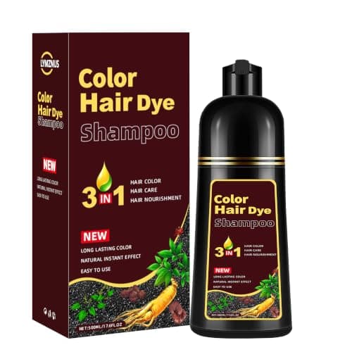 CSFDXD Herbal Dark Brown Hair Coloring Shampoo for Women and Men - 3 in 1 for Gray Coverage, 100% Gray to Brown Hair Color, 500ml - Image 1