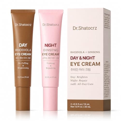 Dr. Shatocrz Day & Night Eye Cream - for Eye Bags,Dark Circles and Puffiness, Brightening and Tightening Retinol Cream Set for Firming, Revitalizing & Smooths Wrinkles, 2 Pieces - Image 1
