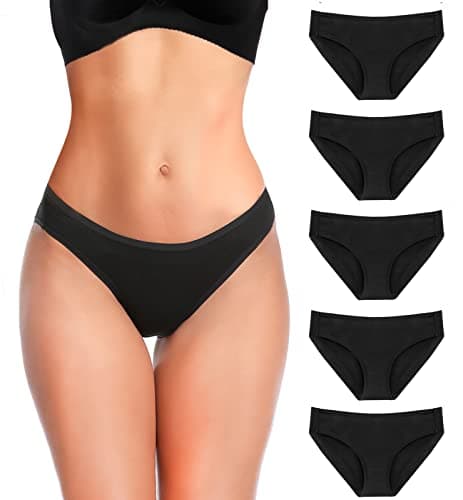 YADIFEN 5 Pack Cotton Underwear for Women Hipster Panties Low Briefs Bikini Underwears - Image 1