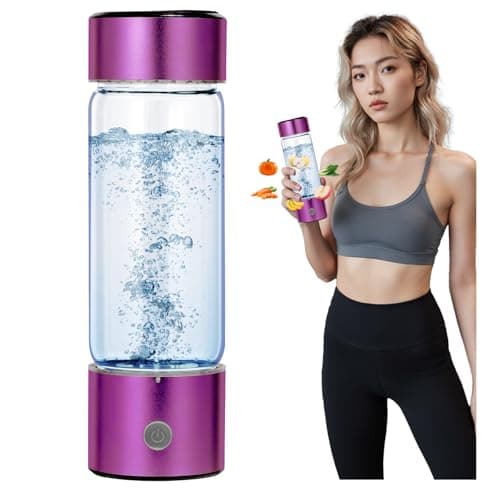 Yilooshion Hydrogen Water Bottle Generator,460mL Portable Rechargeable Hydrogen Water Ionizer aquahealth Hydrogen Water Machine with SPE/PEM Technology for Fitness Home Gift Travel Drinking (Purple)