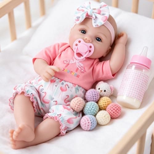 Milidool Realistic Reborn Baby Dolls Girl - Realistic Baby Dolls Girl Real Looking 18 inch Doll with Soft Poseable Body, Lifelike Newborn Baby Doll, Kids Gift for 3+ Years Old - Image 1