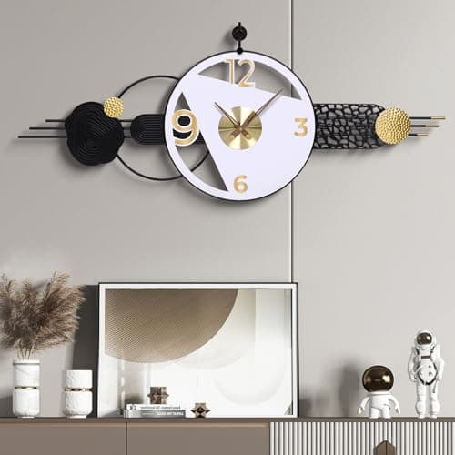 AXAORIRA 51x21 Inch Large Modern Wall Clocks for Living Room Decor, Silent Non-Ticking Battery Operated Quartz Analog Clock for Bedroom, Hallway, Home Office & Entryway, Decorative Housewarming Gift - Image 1