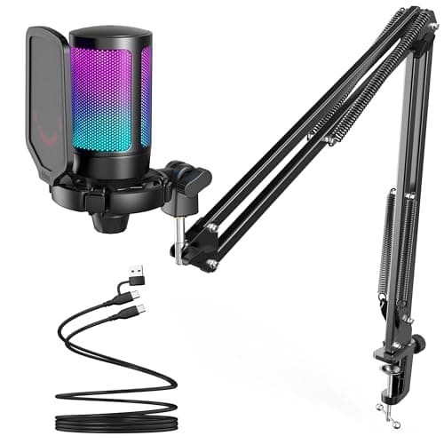 FIFINE AmpliGame A6T USB Gaming Microphone Kit, Condenser Mic for Streaming - Image 1