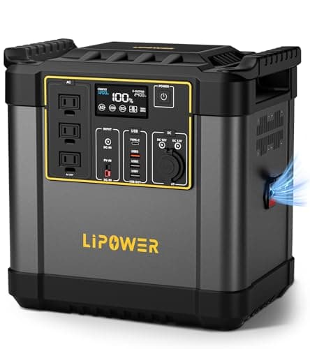 Lipower 2400W Portable Power Station, 2150Wh Solar Generator with LiFePO4 Battery, 1.5H Fast Charge, UPS Backup Power Supply for RV, Home Use, Camping, Off-Grid Outdoor, Emergency (4000W Peak) - Image 1