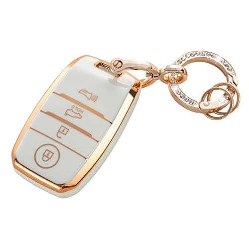 RUABIBAN Key Fob Cover Compatible with Kia, Soft TPU Key Case Protection Shell Fit for Kia Forte Koup Niro Optima Rio Sorento Soul Sportage Smart 2 3 4 Buttons Key - Image 1