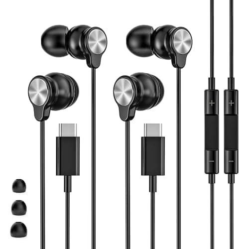 2 PACK USB C Headphones for iPhone 17 16 15, Wired Earbuds USB C with Clear Mic & Noise Reduction, Ear Buds Wired Headphones Type C Earphones for Galaxy S26 Ultra S25 A16, for iphone Android Devices - Image 1