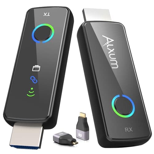 2026 Upgraded Wireless HDMI Transmitter and Receiver, 165ft/50m Plug & Play, 4K Decode 1080P@60Hz Output with LED Indicator, 5G/2.4G for Laptop/PC/Camera to TV/Monitor/Projector