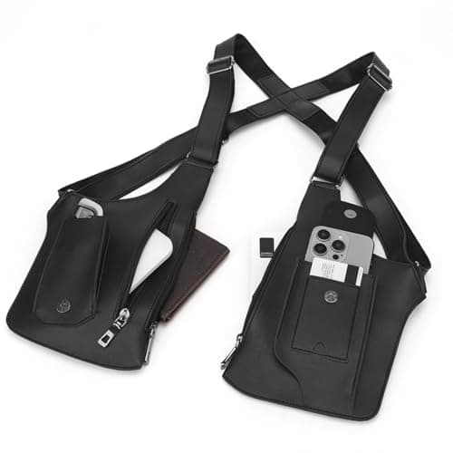 2026 Anti-Theft Double Shoulder Armpit Bag for Men Vest Bag Concealed Carry Holster with Adjustable Straps, Multi-Pocket Underarm Pouch for Travel, Outdoor Running, cycling & Daily Commute etc(black) - Image 1