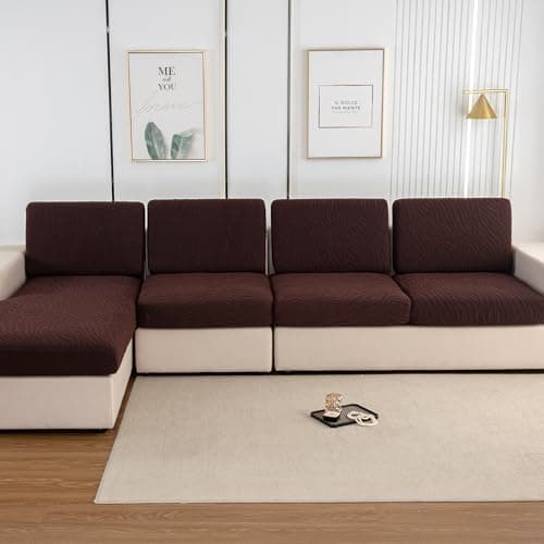 UWWGKK Stretch Couch Cover for Sectional Sofa - Multiple Patterns & Colors,Sofa Cover Design for L-Shaped Couches,Coffee SBW Large Single Seat(1 Pcs for Large)