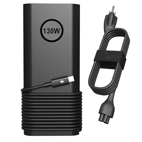 130W USB Type C Laptop Charger Compatible with Dell XPS 15 17 9500 9510 9520 9530 9700 9710 9720 2in1,Precision 5550 5560 5530 5570 5470 5480 5760,Latitude 5431 5531 AC Adapter Computer Power Cord - Image 1