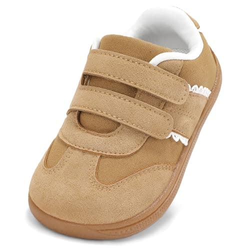 STEP QUEEN Toddler Girl Shoe Baby First Walking Tennis Sneakers Non Slip Zero Drop Shoes Outdoor Activities School Brown Toddler 9 - Image 1