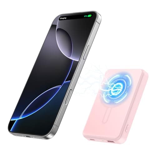 for Magsafe Portable Charger Power Bank, 12000mAh Magnetic Power Bank with 15W Wireless & 20W USB C Fast Charging, Ultra-Slim Battery Pack for iPhone 17/16/15/14/13/12 Series, Travel Essential (Pink)