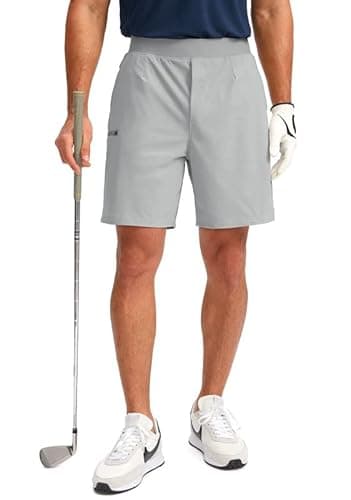 Viodia Men's 7" Golf Shorts with 5 Pockets Elastic Waist Dry Fit Stretch Lightweight Shorts for Men Hiking Casual Athletic - Image 1