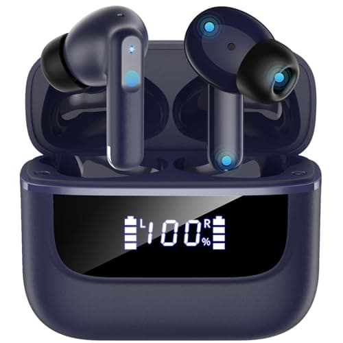 Wireless Earbuds Bluetooth 5.4, 6 Mic ENC Noise Cancelling Clear Call, in Ear Buds Deep Bass HiFi Stereo Sound, Big Dual LED Display 48H Playtime Earphones, IPX7 Waterproof Headphones for Android iOS - Image 1