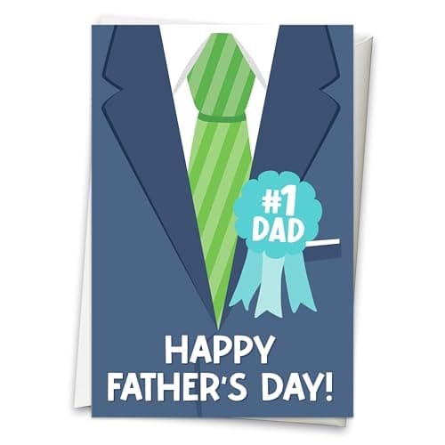 Hadley Designs Happy Father's Day Card from Son or Daughter - Fathers Day Cards from Kids, Fathers Day Card for Son Husband Brother Uncle Son-in-law or Father-in Law - Image 1