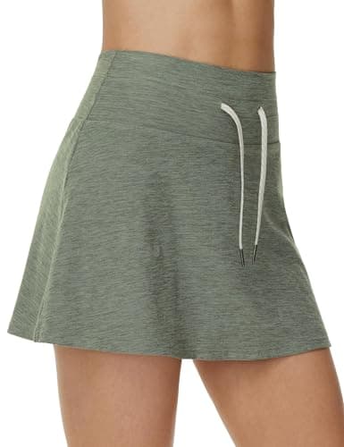 THE GYM PEOPLE Women's Drawstring High Waist Golf Skorts Athletic Tennis Skirts Built-in Shorts with Pockets - Image 1