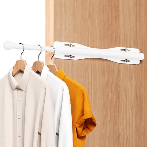 12" Valet Rod For Closet Pull Out Slide Out Adjustable Heavy Duty Valet Rod For Closet, Laundry Room, Bedroom, Bathroom(White) - Image 1