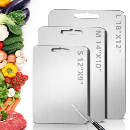 Titanium Cutting Board for Kitchen - 100% Pure Titanium Cutting Boards Non Toxic - 2025 New Upgrade Double Sided Metal Chopping Boards for Meat, Vegetables, Fruits, Dishwasher Safe (12" x 9", 1-Pack) - Image 1